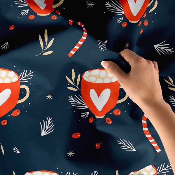 Kalpli Kahve Kupası Desenli Duvar Örtüsü 12532