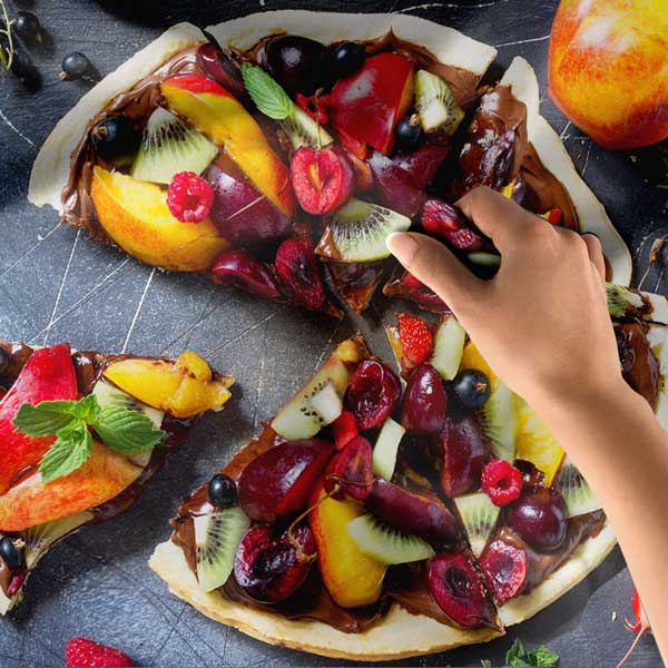 Meyveli Tatlı Pizza Desenli Duvar Örtüsü Kumaş Baskı 12544