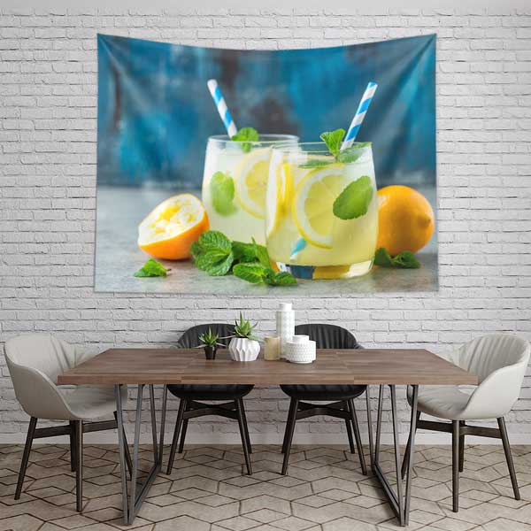 cafe-wall-decoration-12554-03 Limonata Temalı Kafe Duvar Tablosu – Ferah Yaz İçeceği Tasarımlı Dekor 12554