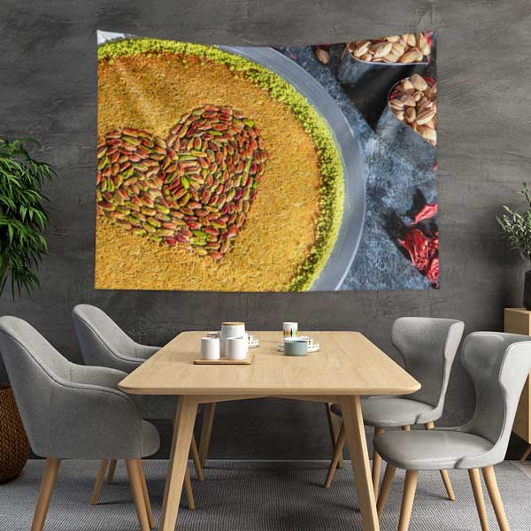 Fıstıklı Künefe Temalı Duvar Örtüsü 12576