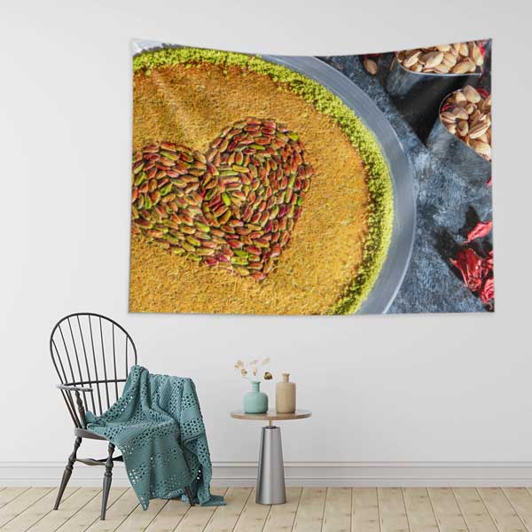 Fıstıklı Künefe Temalı Duvar Örtüsü 12576