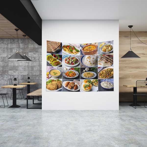 cafe-wall-decoration-12577-00 Anadolu Yemekleri Kolaj Temalı Duvar Örtüsü 12577