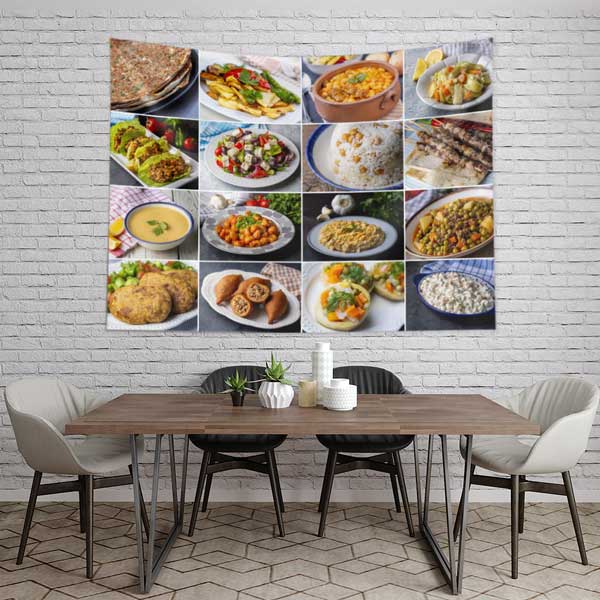 Anadolu Yemekleri Kolaj Temalı Duvar Örtüsü 12577