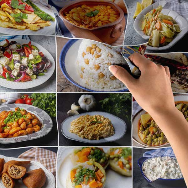 Anadolu Yemekleri Kolaj Temalı Duvar Örtüsü 12577