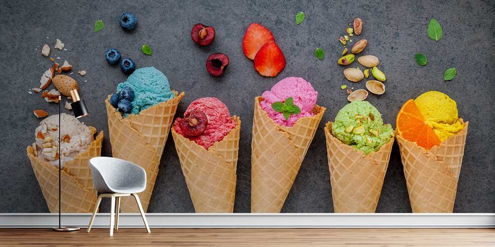 cafe-wallpaper-art-12347-00 Renkli Dondurma Desenli Duvar Kağıdı 12347