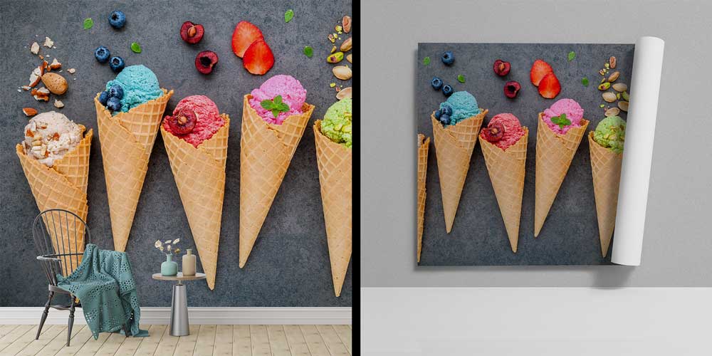 cafe-wallpaper-art-12347-01 Renkli Dondurma Desenli Duvar Kağıdı 12347