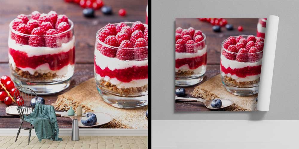 Frambuazlı Tatlı Desenli Duvar Kağıdı 12345