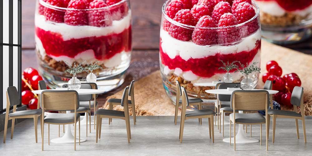 Frambuazlı Tatlı Desenli Duvar Kağıdı 12345