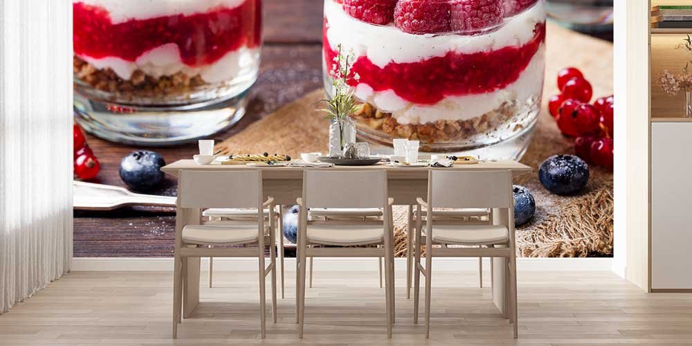 Frambuazlı Tatlı Desenli Duvar Kağıdı 12345