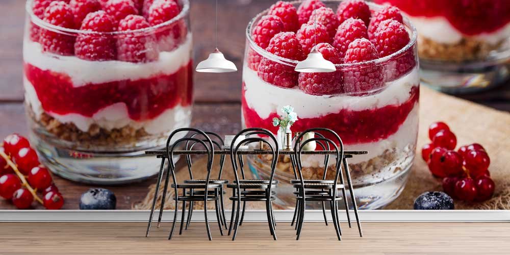 Frambuazlı Tatlı Desenli Duvar Kağıdı 12345