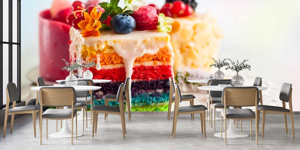 cafe-wallpaper-decoration-12338-02 Renkli Pasta Desenli Duvar Kağıdı 12338