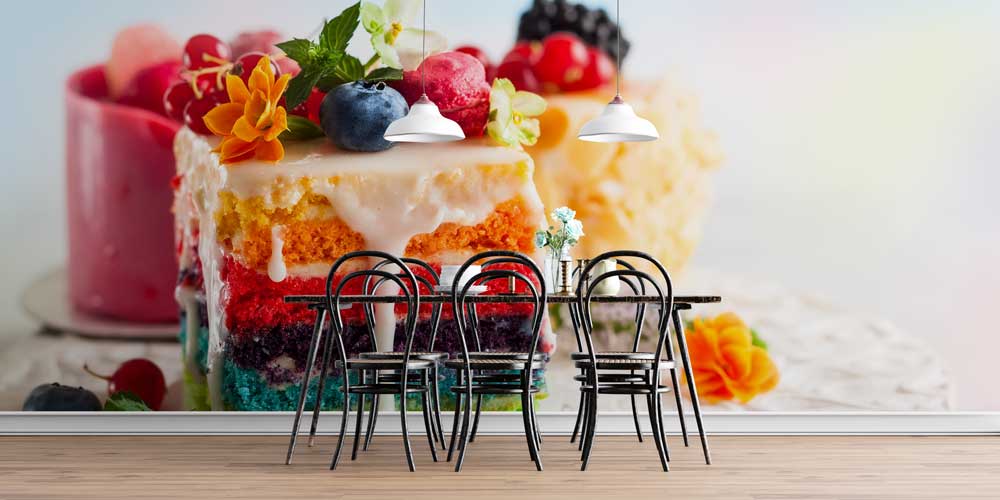 cafe-wallpaper-decoration-12338-04 Renkli Pasta Desenli Duvar Kağıdı 12338