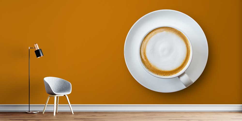 Cappuccino Fincanı Desenli Kafe Duvar Kağıdı 12355