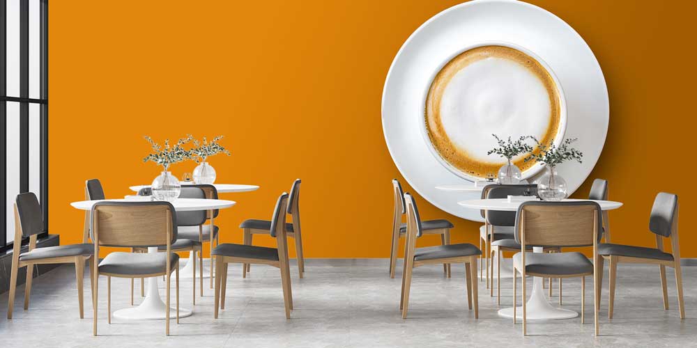 Cappuccino Fincanı Desenli Kafe Duvar Kağıdı 12355