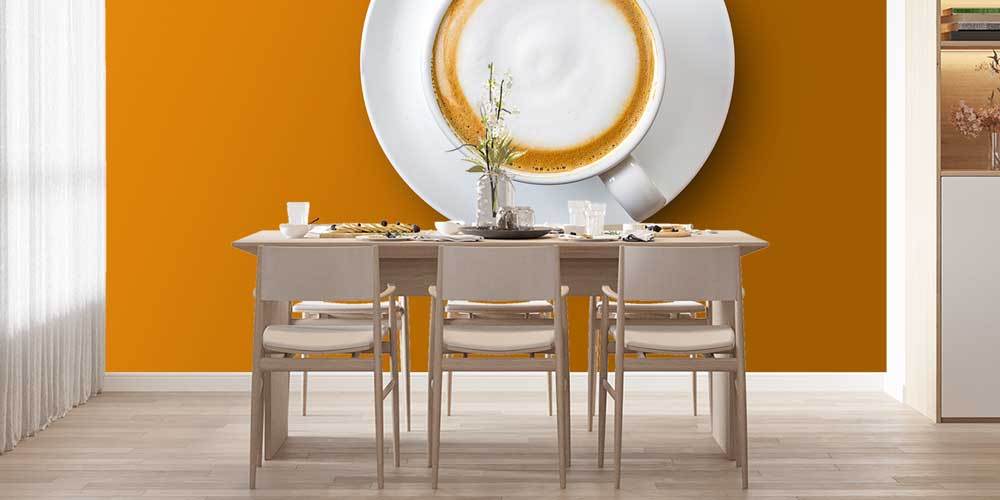 Cappuccino Fincanı Desenli Kafe Duvar Kağıdı 12355