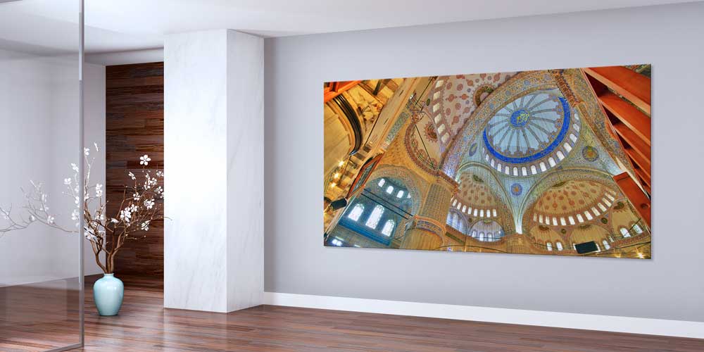 cami-duvar-tablolari-11464-03 İstanbul Cami İç Mekân Kubbe Detaylı Büyük Ebatlı Duvar Dekoru – 11464