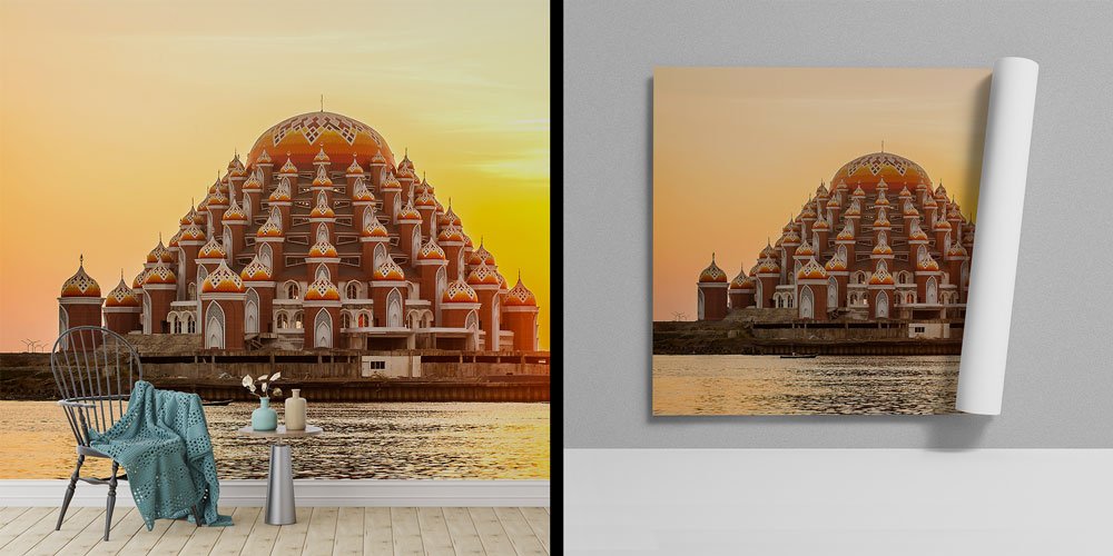 99 Kubbeli Gün Batımı Cami Duvar Kağıdı 10438