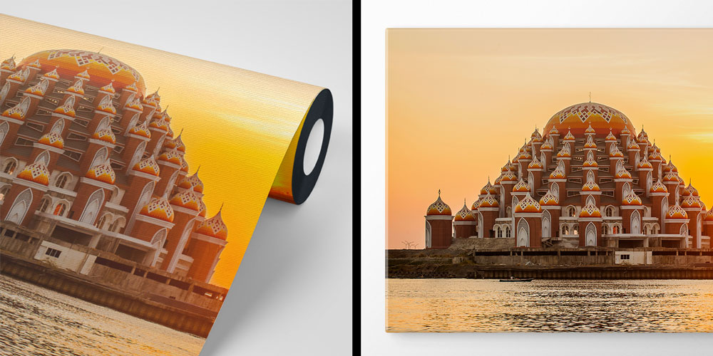 cami-islam-duvar-sanati-10438-04 99 Kubbeli Gün Batımı Cami Duvar Kağıdı 10438