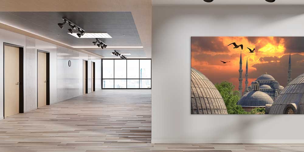 İstanbul Camii Kubbeleri ve Gün Batımı Manzaralı Büyük Ebatlı Duvar Dekoru – 11466