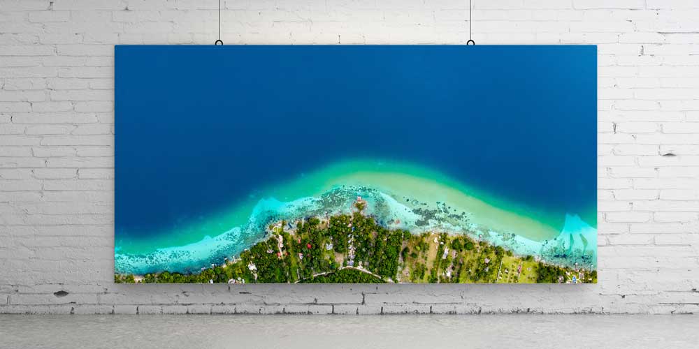 Karayipler Havadan Kıyı Manzarası Büyük Ebat Duvar Dekor Ürünü 14129