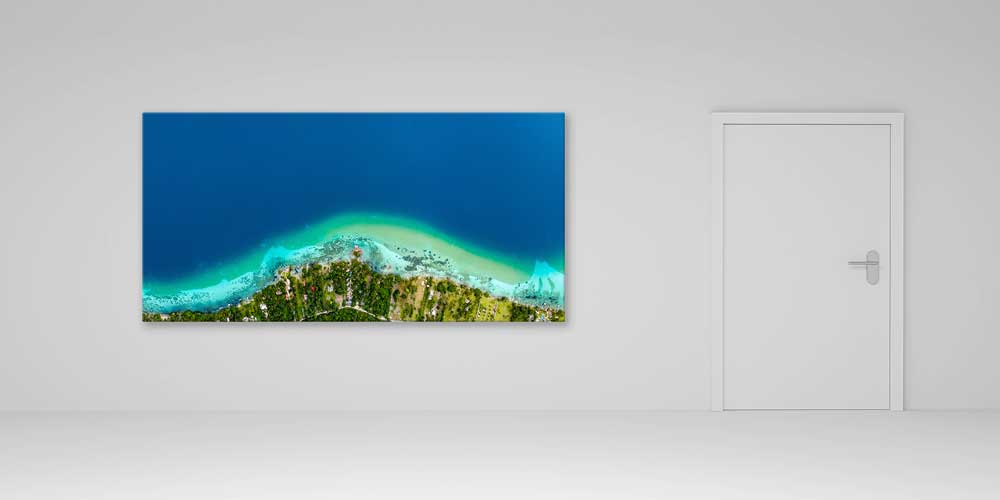 Karayipler Havadan Kıyı Manzarası Büyük Ebat Duvar Dekor Ürünü 14129
