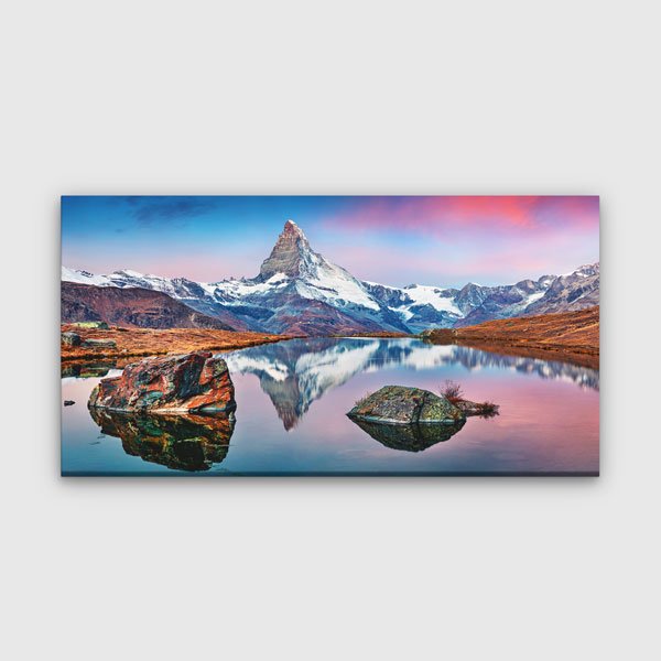 canvas-art-13723-00 Matterhorn Dağı Yansıma Manzarası Kanvas Tablo – 13723