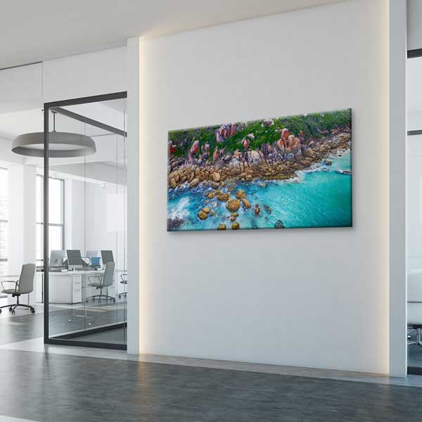 Kayalık Kıyı ve Turkuaz Deniz Fotoğraf Sanatı Kanvas Tablo – 13752