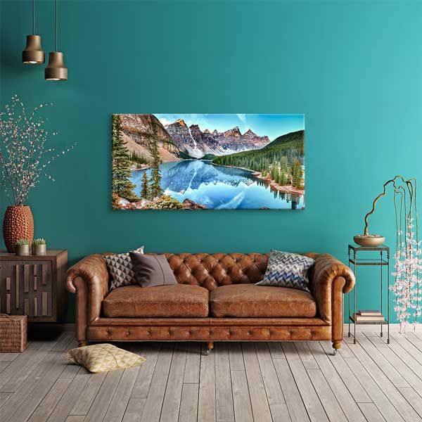 Dağ Gölü ve Zirve Yansıması Doğa Manzarası Duvar Tablosu – 13756