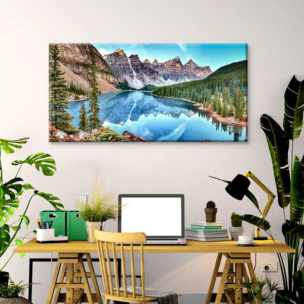 Dağ Gölü ve Zirve Yansıması Doğa Manzarası Duvar Tablosu – 13756