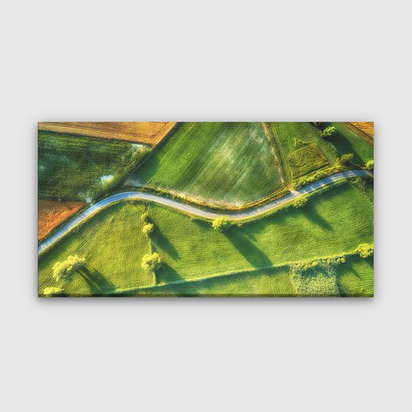 Kıvrımlı Yol ve Yeşil Tarlalar Kanvas Tablo – 13721