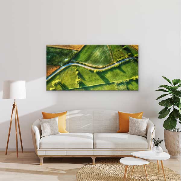 Kıvrımlı Yol ve Yeşil Tarlalar Kanvas Tablo – 13721