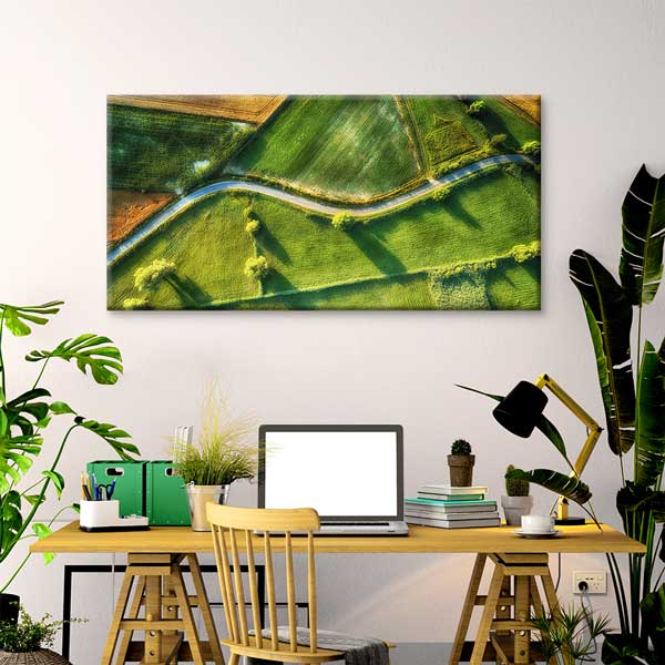Kıvrımlı Yol ve Yeşil Tarlalar Kanvas Tablo – 13721