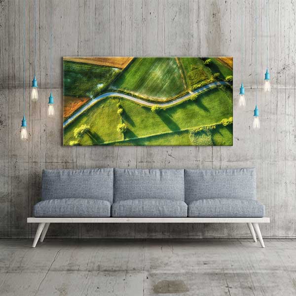 Kıvrımlı Yol ve Yeşil Tarlalar Kanvas Tablo – 13721