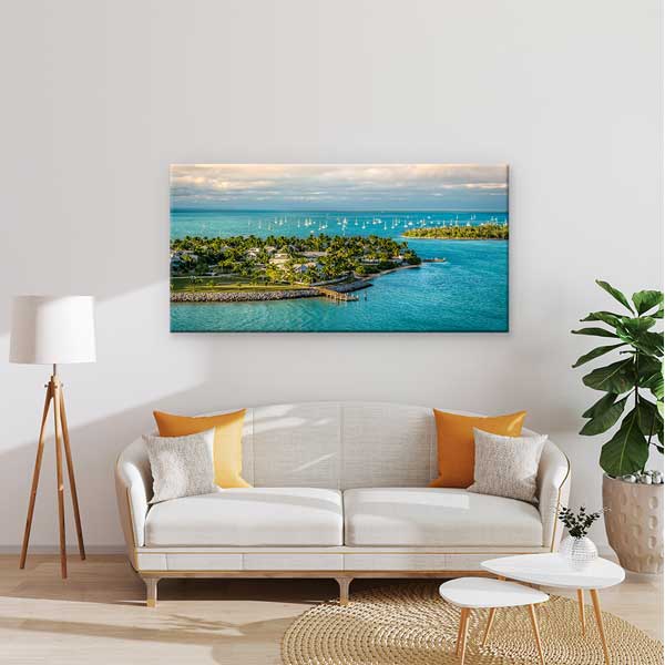 Turkuaz Deniz ve Tropikal Ada Kıyı Manzarası Duvar Tablosu – 13769