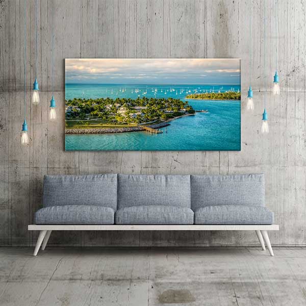 Turkuaz Deniz ve Tropikal Ada Kıyı Manzarası Duvar Tablosu – 13769