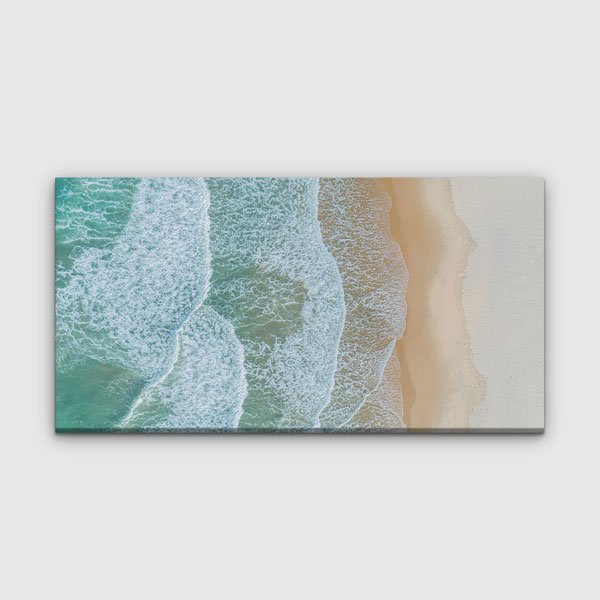 Üstten Sahil ve Okyanus Dalgaları Manzarası Kanvas Tablo – 13754