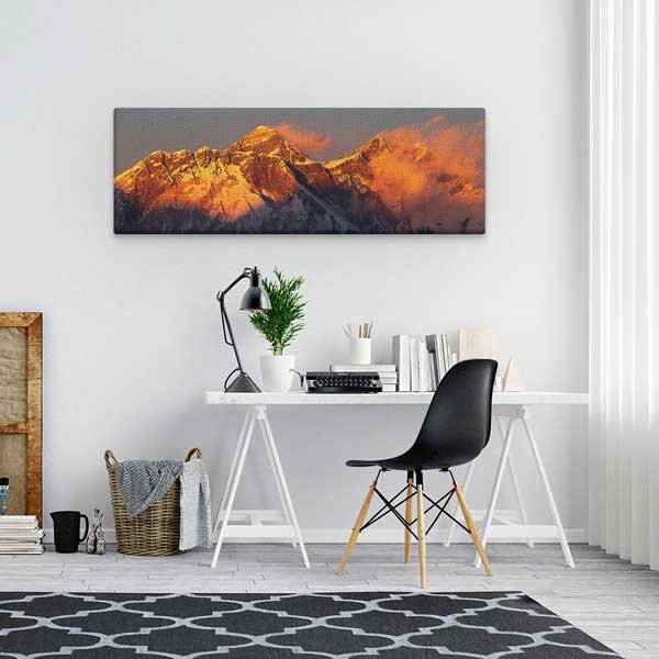 canvas-decoration-13786-02 Gün Batımında Dağ Zirvesi Panoramik Manzara Kanvas Tablo 13786