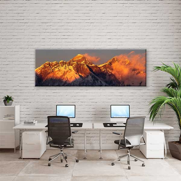 canvas-decoration-13786-03 Gün Batımında Dağ Zirvesi Panoramik Manzara Kanvas Tablo 13786