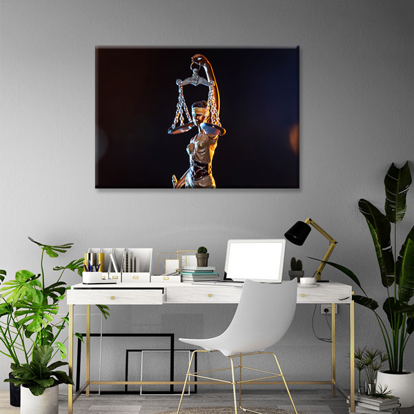 Lady Justice ve Adalet Terazisi Temalı Kanvas Duvar Tablosu – 5252