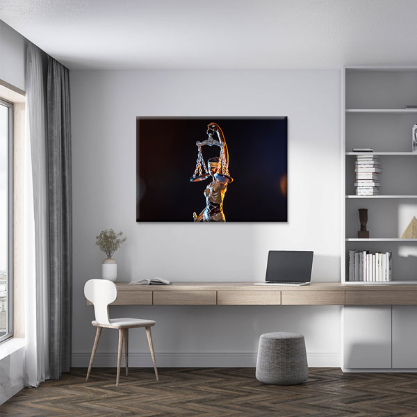 Lady Justice ve Adalet Terazisi Temalı Kanvas Duvar Tablosu – 5252