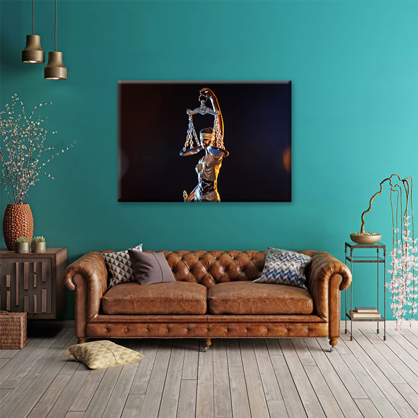 Lady Justice ve Adalet Terazisi Temalı Kanvas Duvar Tablosu – 5252