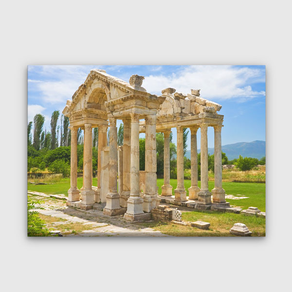 Antik Sütunlu Taş Yapı Manzaralı Duvar Tablosu Kanvas Tablo 12002
