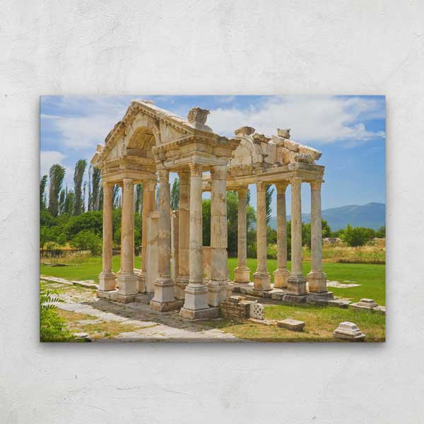 Antik Sütunlu Taş Yapı Manzaralı Duvar Tablosu Kanvas Tablo 12002