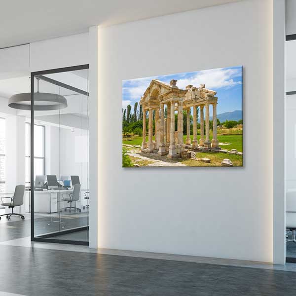 Antik Sütunlu Taş Yapı Manzaralı Duvar Tablosu Kanvas Tablo 12002
