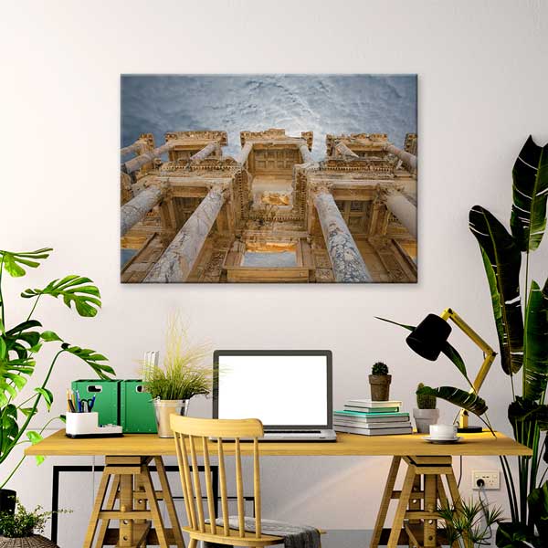 Alttan Bakış Antik Cephe ve Sütunlar Kanvas Tablo 12040