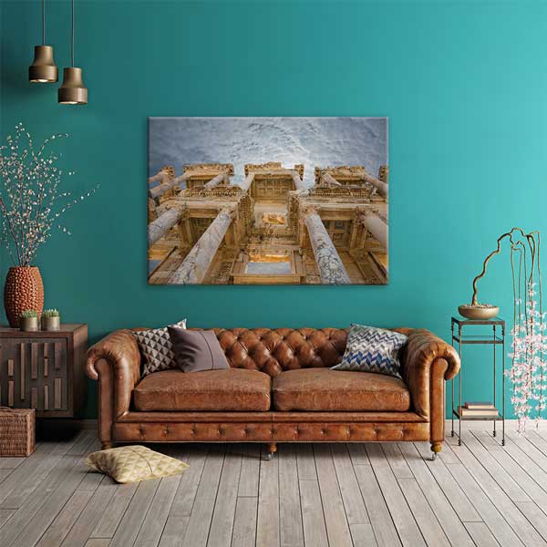 Alttan Bakış Antik Cephe ve Sütunlar Kanvas Tablo 12040