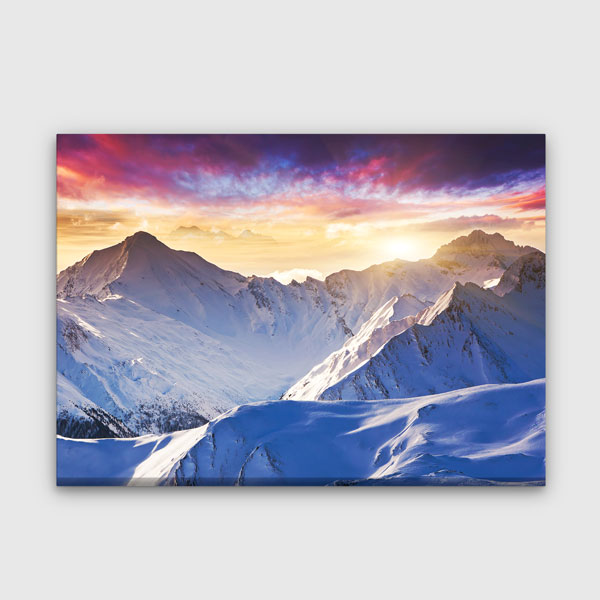 Kar Kaplı Dağ Gün Doğumu Kanvas Tablo 13370
