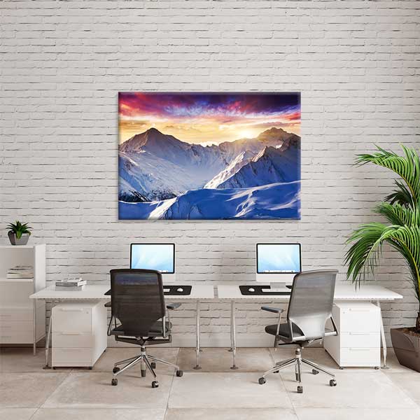 canvas-wall-art-13370-04 Kar Kaplı Dağ Gün Doğumu Kanvas Tablo 13370