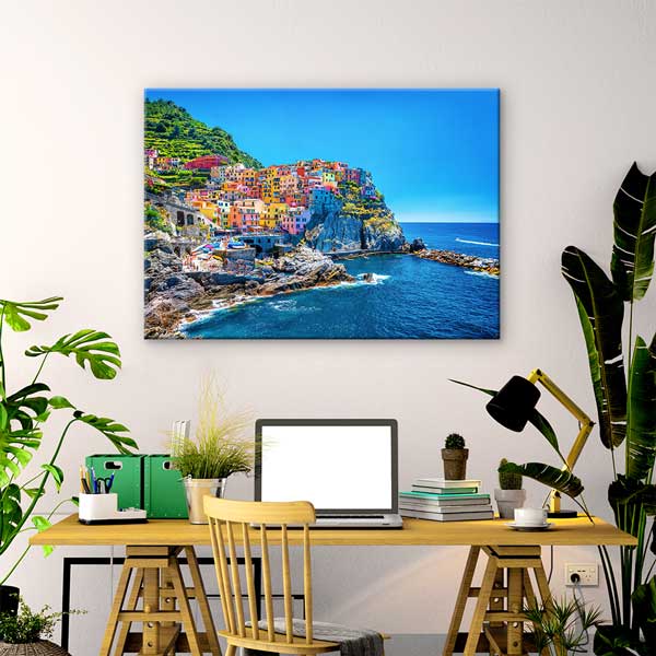 Cinque Terre Renkli Sahil Kasabası Kanvas Tablo 13376
