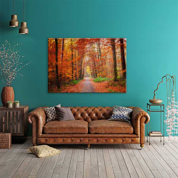 Sonbahar Orman Yolu Kanvas Tablo 13451